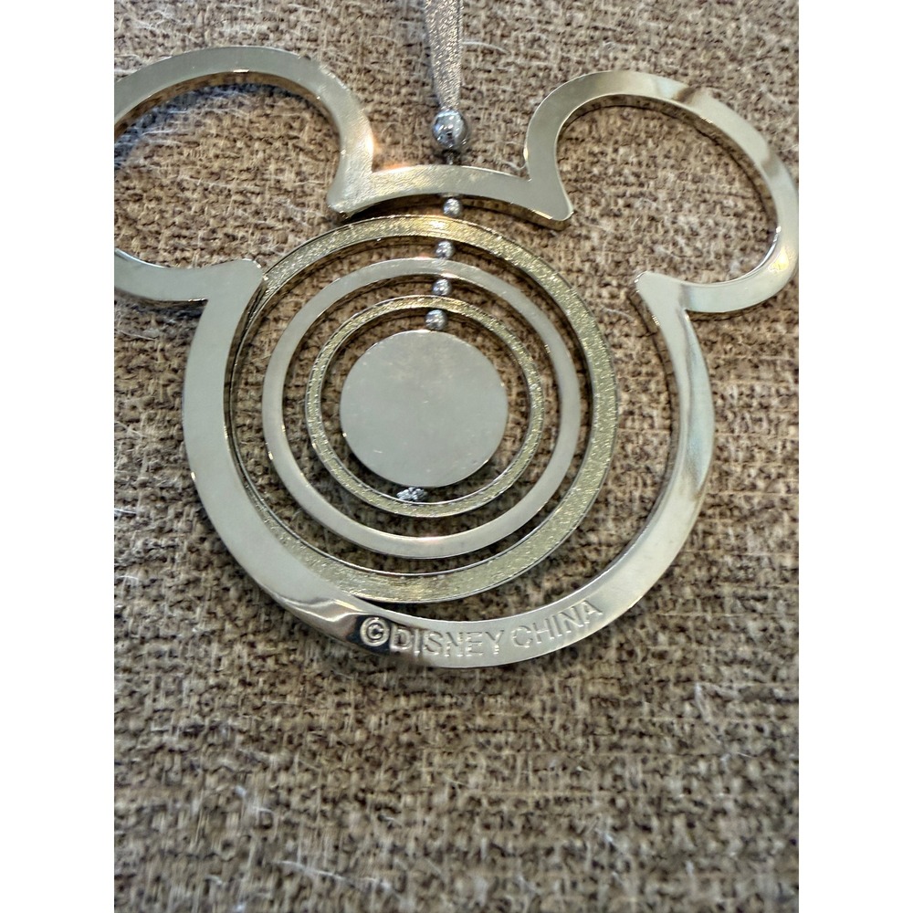 Disney Mickey Mouse Icon Spinning Ring Metal Ornament Silver 2008 Commemorative
